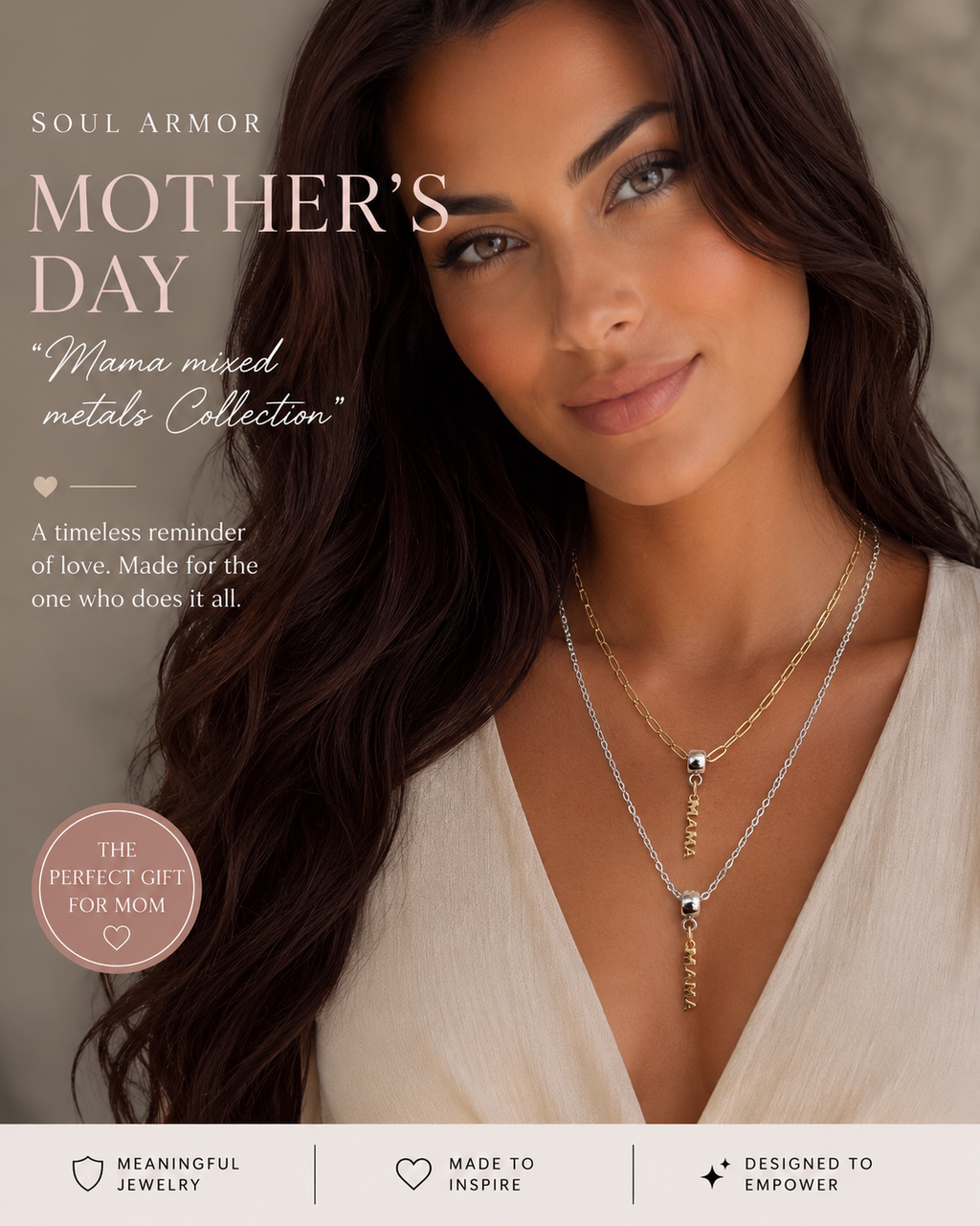 Mama Mixed Metals Necklace