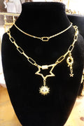 StarBurst Paperclip Carabiner Statement Necklace