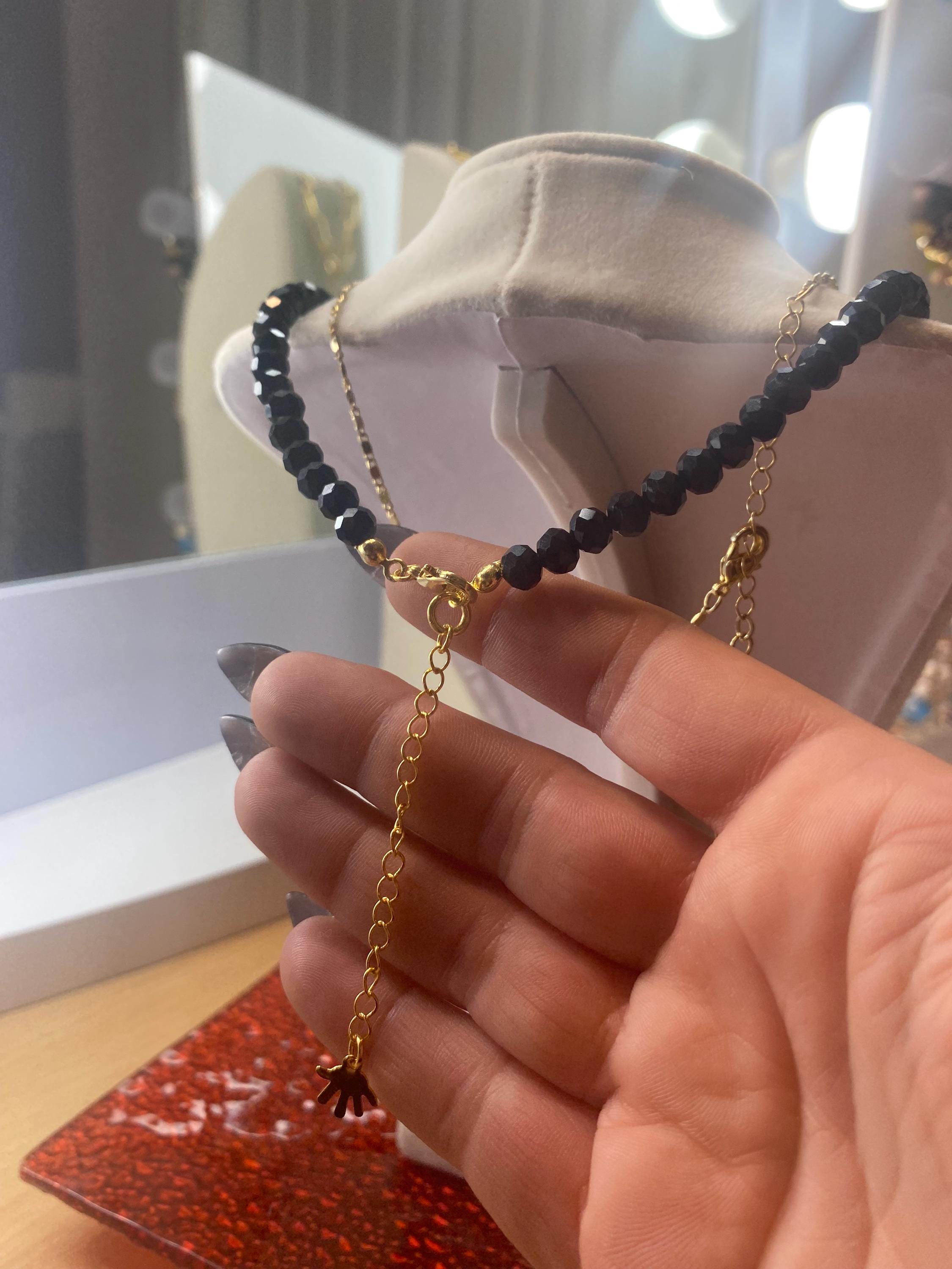 Midnight Onyx Beaded Choker