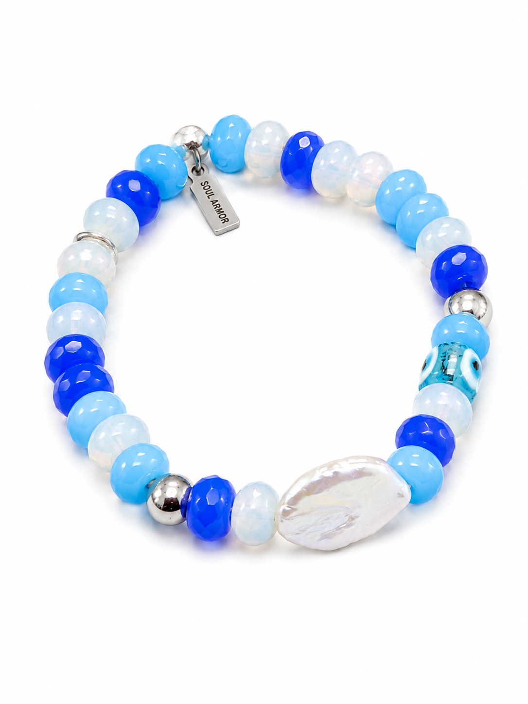 Fresh Waters — Baroque Pearl & Sea Blue Jade Bracelet