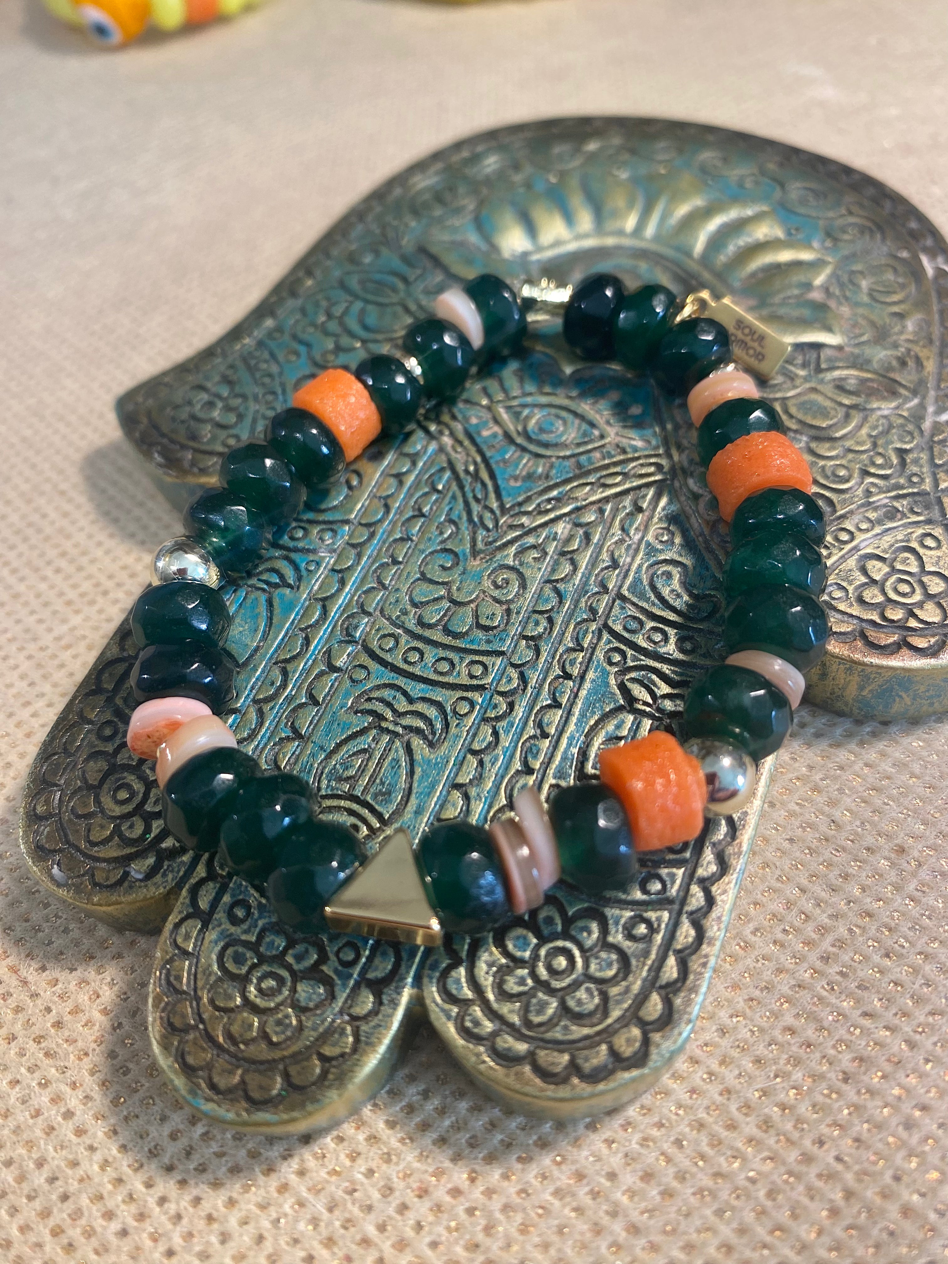 Emerald Green with African Jade Bracelet