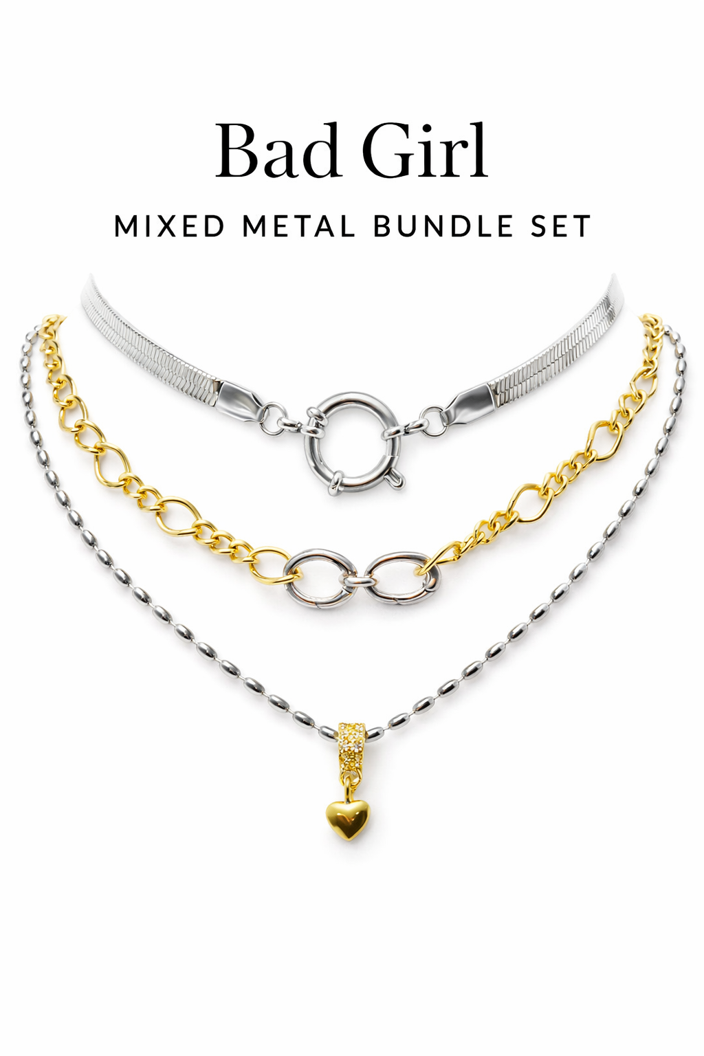 Bad Girl Mixed Metal Bundle Set