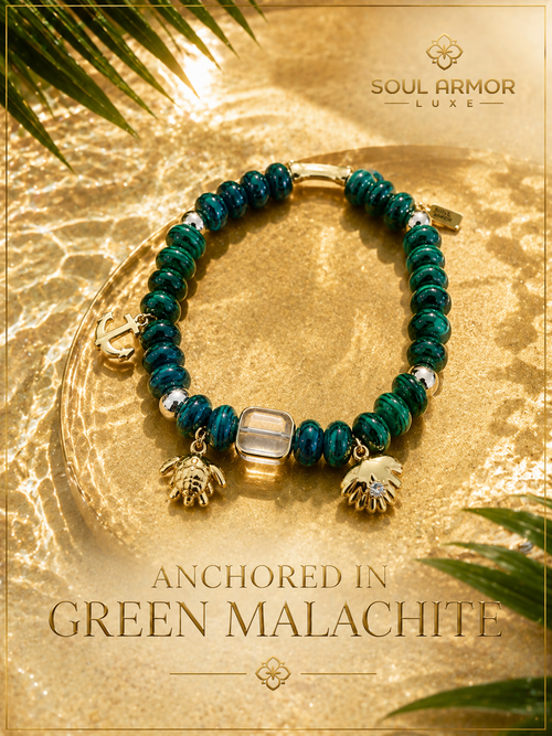 Anchor Green Malachite Bracelet