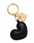 Black Leather Heart Puff with gold Charm Add On