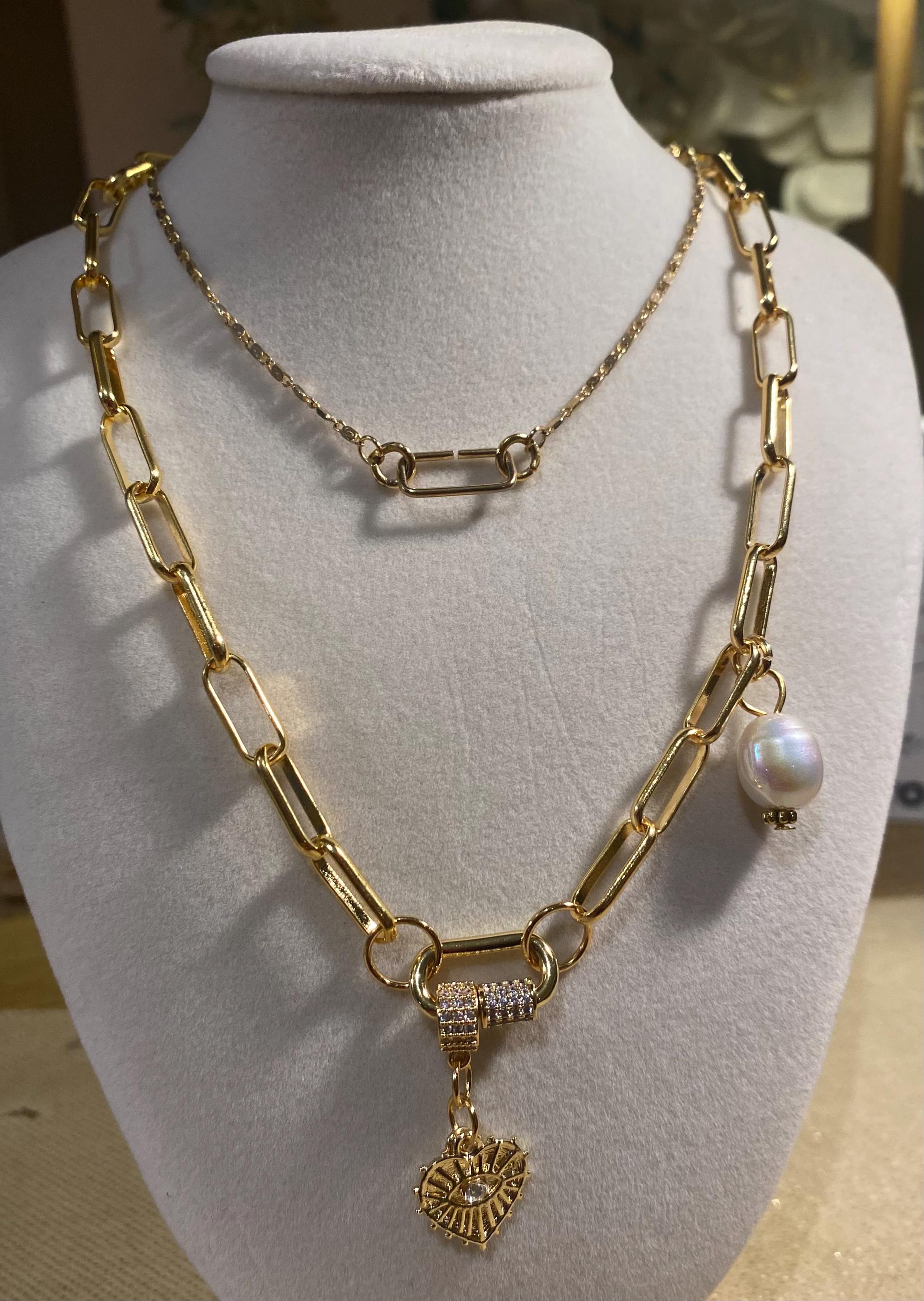 Nevaeh Pearl Paperclip Necklace