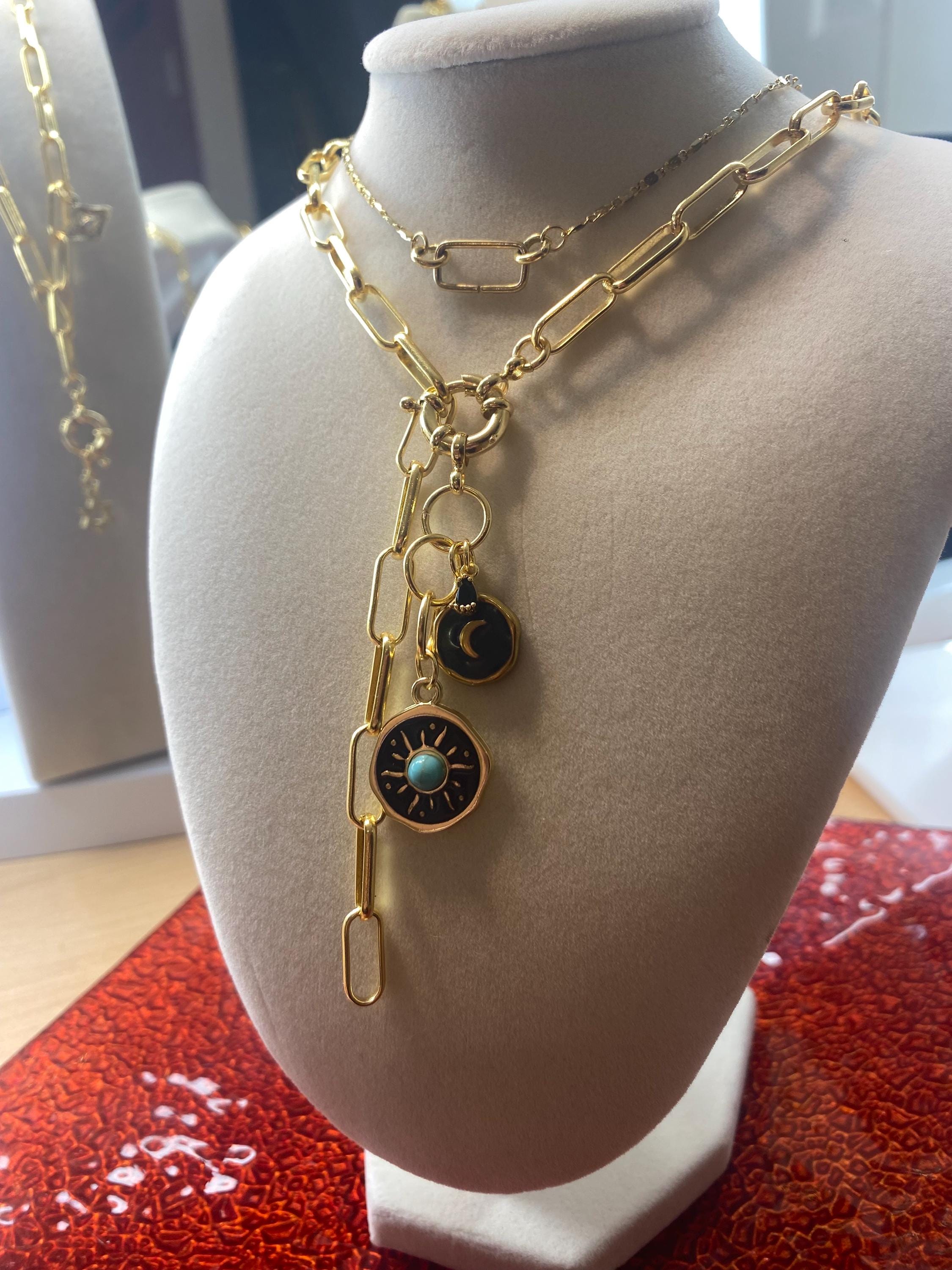Miami Sunset Lariat Paperclip Necklace