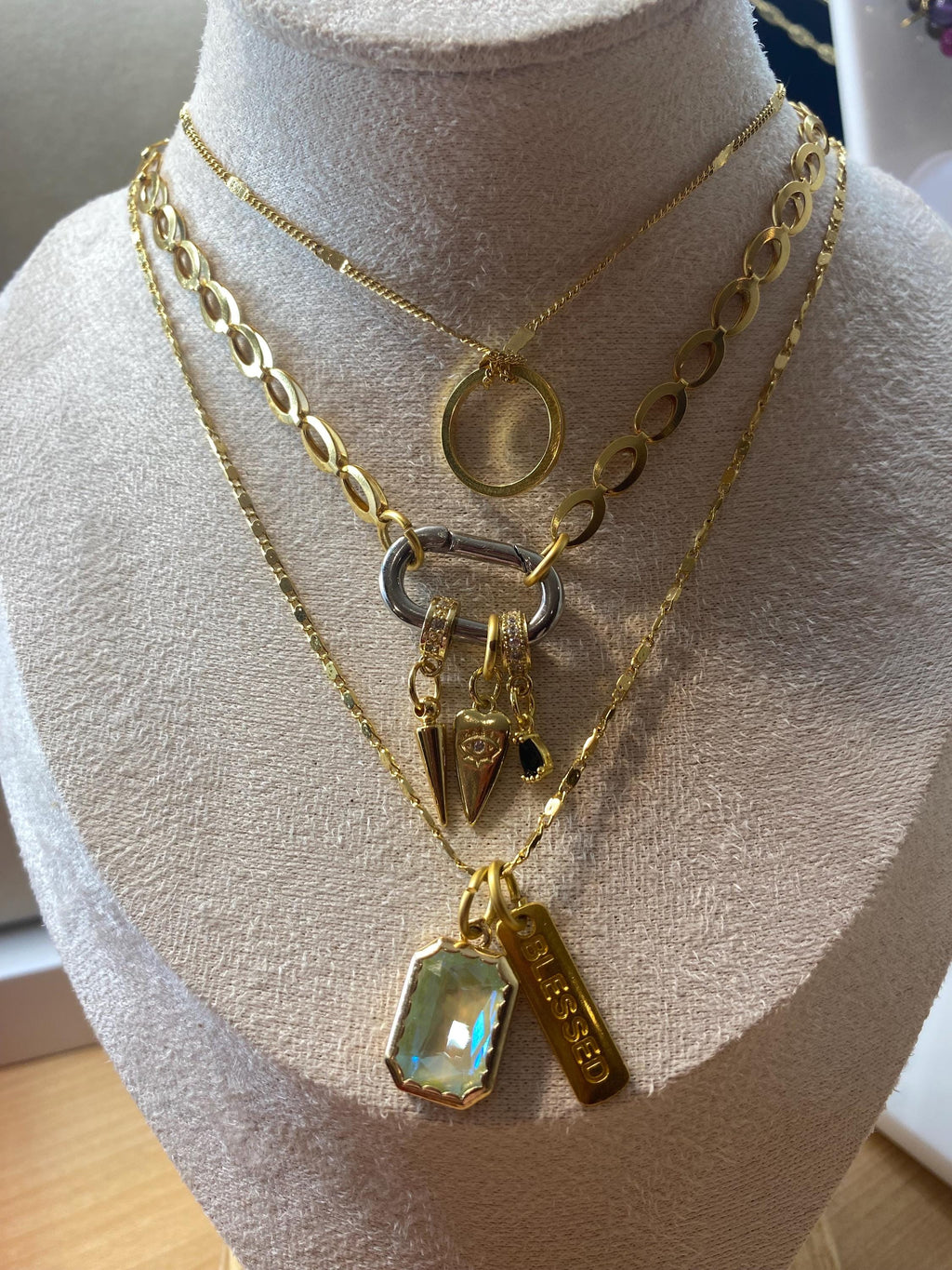 Cleopatra Mixed Metal Charm Necklace