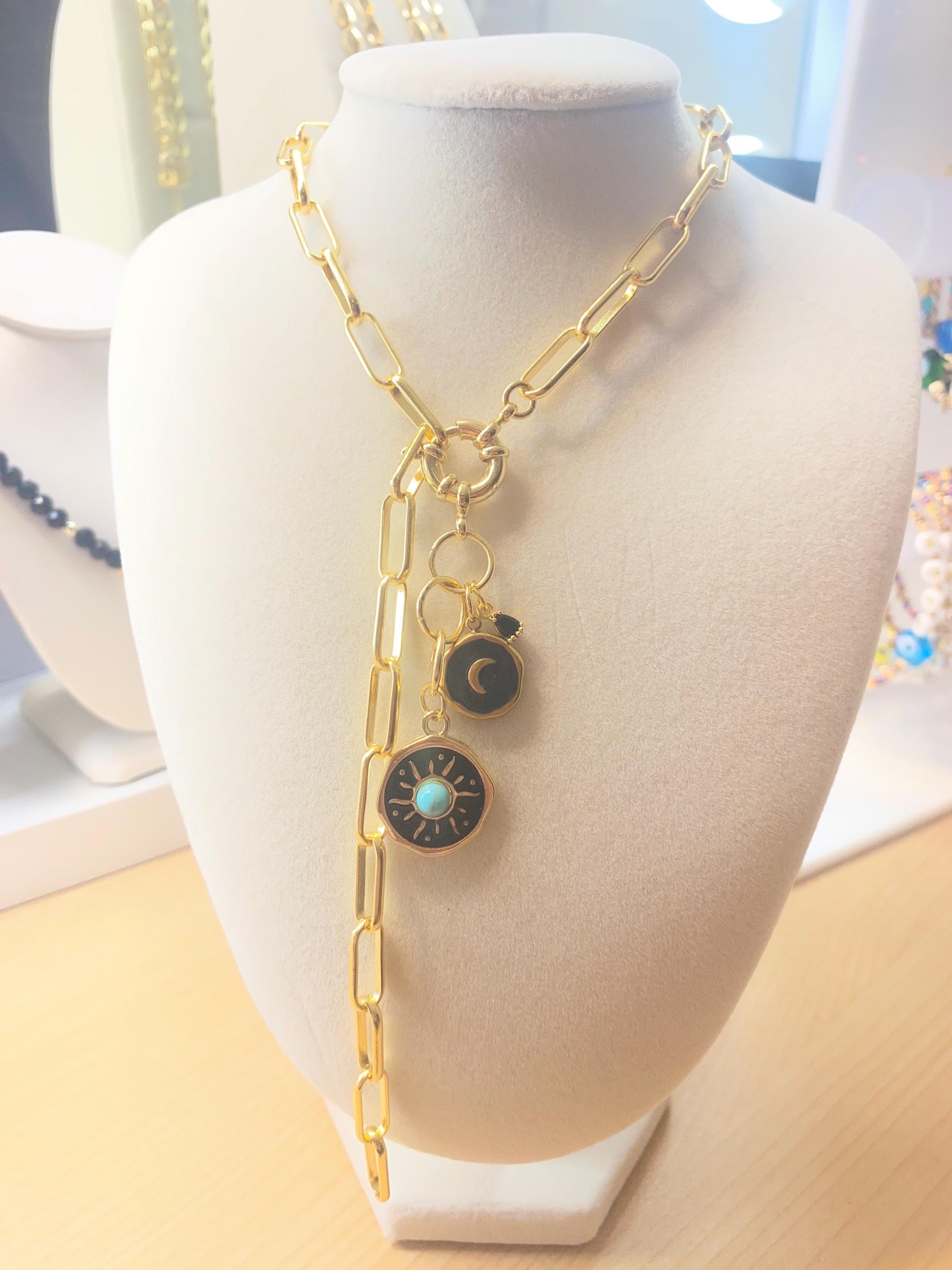 Miami Sunset Lariat Paperclip Necklace