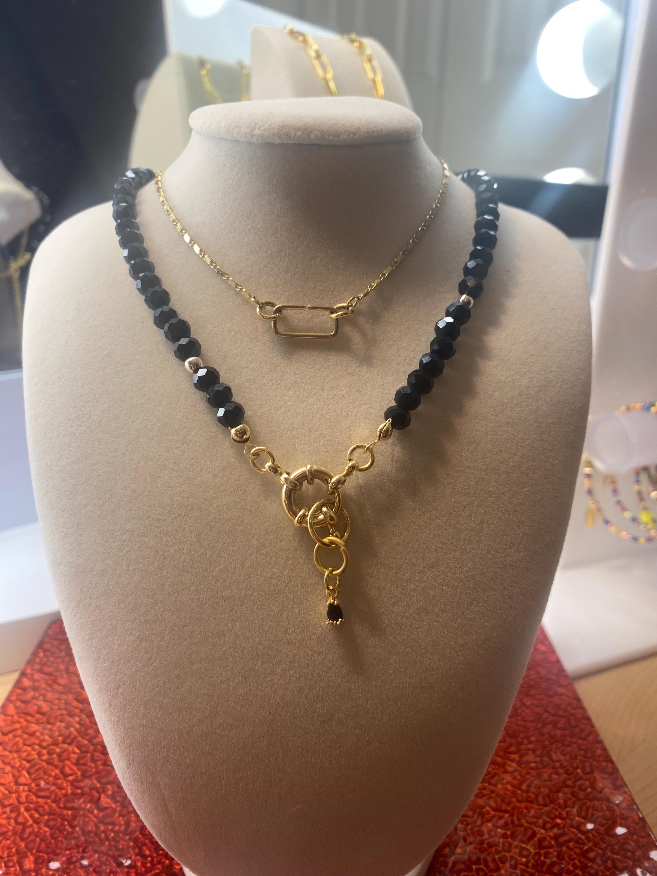 Midnight Onyx Beaded Choker