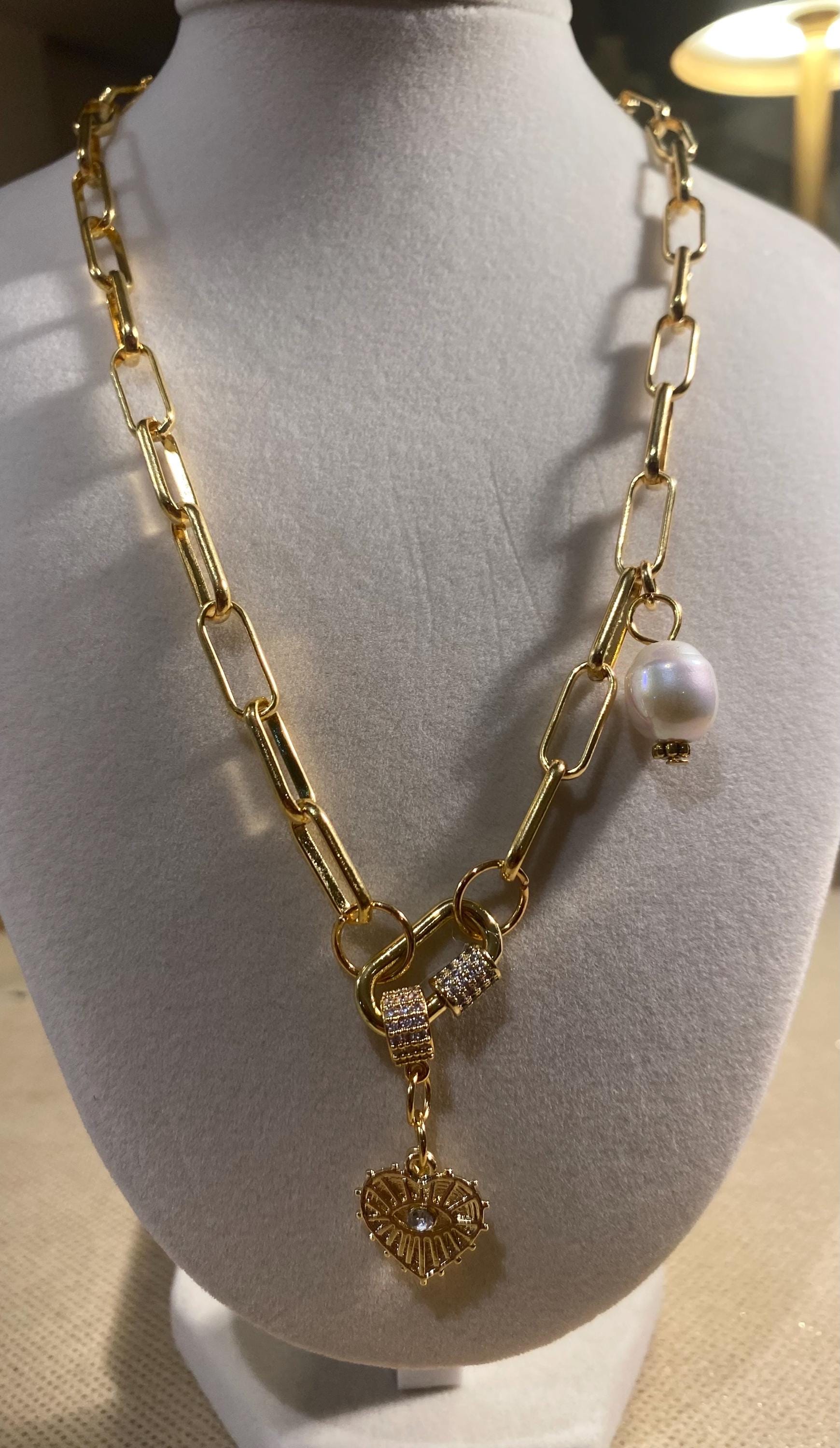 Nevaeh Pearl Paperclip Necklace