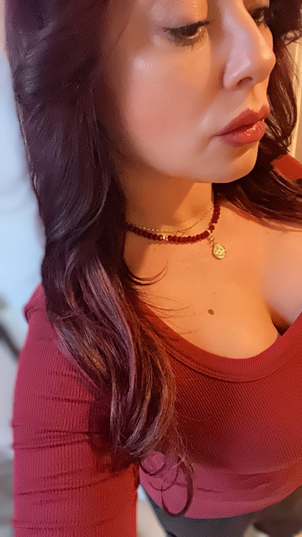 Crimson Red Garnet Choker Beaded Necklace